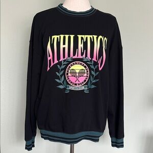 Original Use™ Crewneck Sweatshirt in Black with Teal Trim